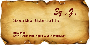 Szvatkó Gabriella névjegykártya
